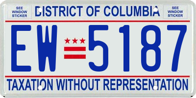 DC license plate EW5187