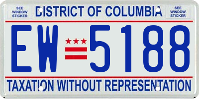 DC license plate EW5188