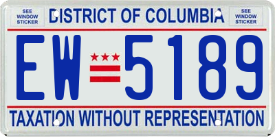 DC license plate EW5189