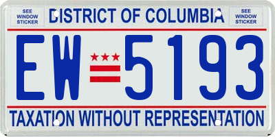 DC license plate EW5193