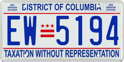 DC license plate EW5194