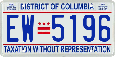 DC license plate EW5196