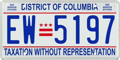 DC license plate EW5197