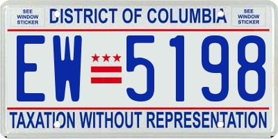 DC license plate EW5198