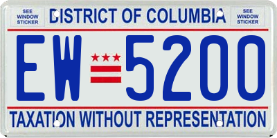 DC license plate EW5200