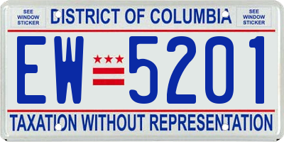 DC license plate EW5201