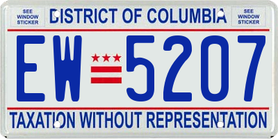 DC license plate EW5207