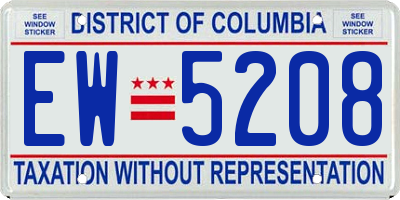 DC license plate EW5208