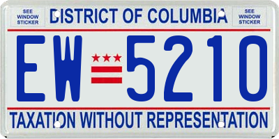 DC license plate EW5210
