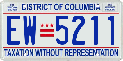 DC license plate EW5211