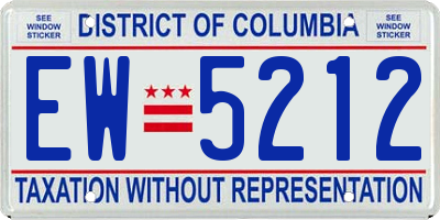 DC license plate EW5212