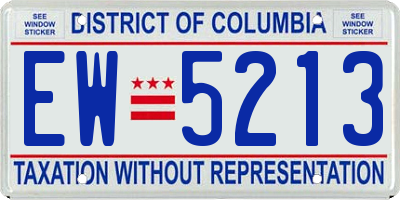DC license plate EW5213