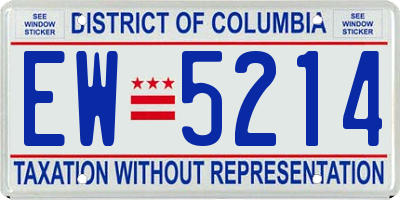 DC license plate EW5214