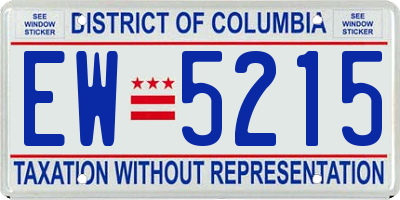 DC license plate EW5215