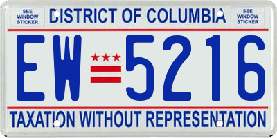 DC license plate EW5216