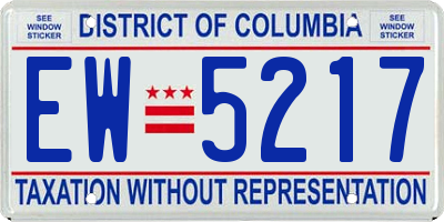 DC license plate EW5217