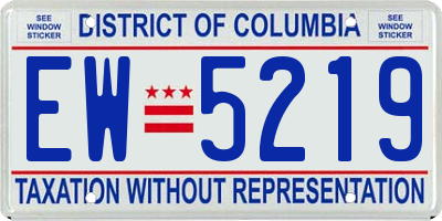 DC license plate EW5219