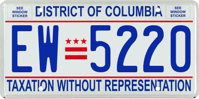 DC license plate EW5220