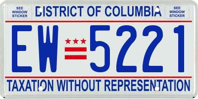 DC license plate EW5221