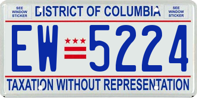 DC license plate EW5224
