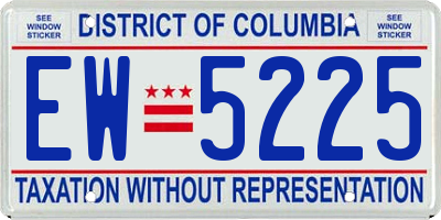 DC license plate EW5225
