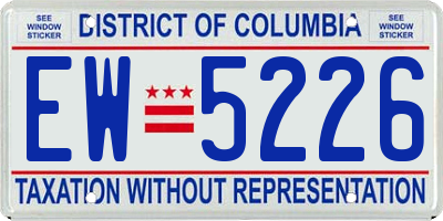 DC license plate EW5226