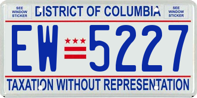 DC license plate EW5227