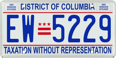 DC license plate EW5229