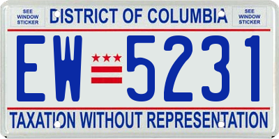 DC license plate EW5231