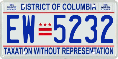 DC license plate EW5232