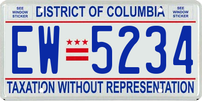 DC license plate EW5234