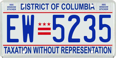 DC license plate EW5235