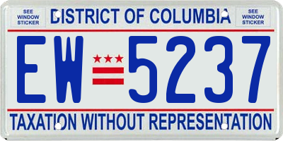 DC license plate EW5237