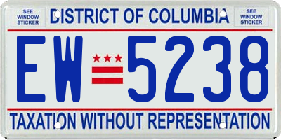 DC license plate EW5238