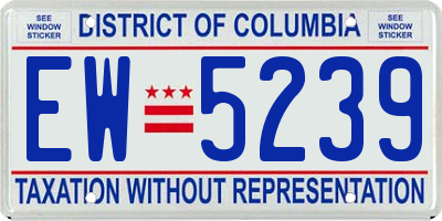 DC license plate EW5239