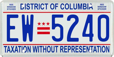 DC license plate EW5240