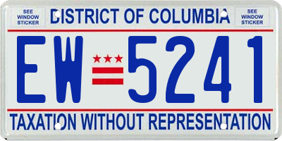 DC license plate EW5241