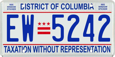 DC license plate EW5242