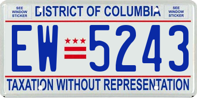 DC license plate EW5243