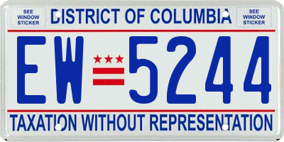DC license plate EW5244