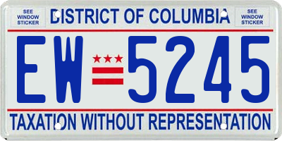 DC license plate EW5245