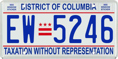 DC license plate EW5246