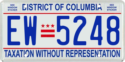 DC license plate EW5248