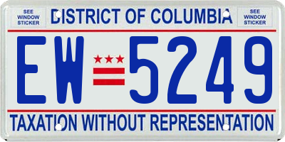 DC license plate EW5249
