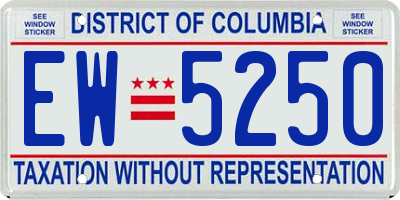DC license plate EW5250