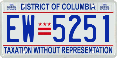 DC license plate EW5251