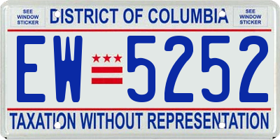 DC license plate EW5252