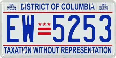 DC license plate EW5253