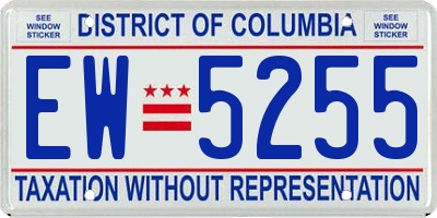 DC license plate EW5255