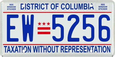 DC license plate EW5256